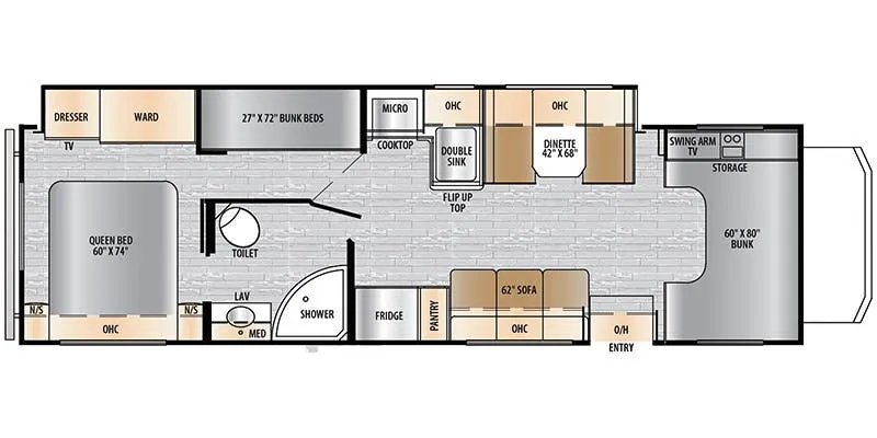 2023 East to West Entrada 3100FB floor plan