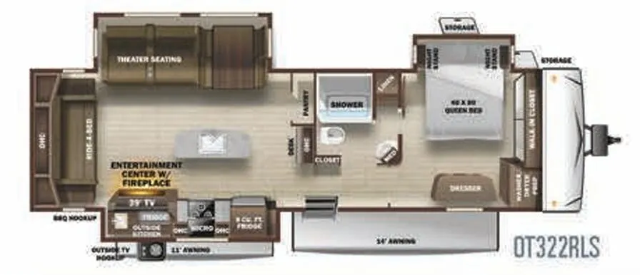 Highland Ridge Open Range OT322RLS floor plan