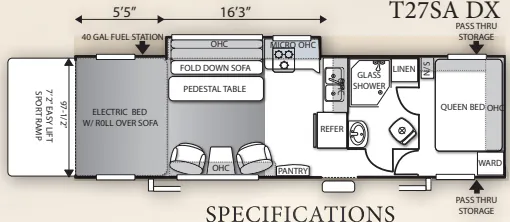 Forest River Shockwave T27SA floor plan