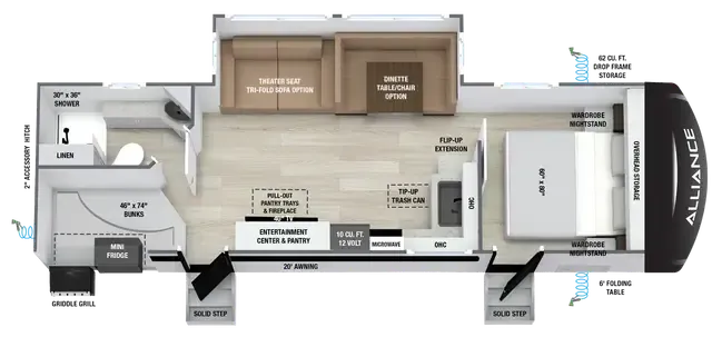 Alliance RV Delta 281BH floor plan
