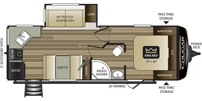 2017 Keystone Cougar Half-Ton 24SABWE - Floor plan