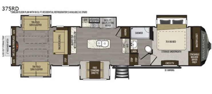 Keystone Alpine Avalanche Edition 375RD floor plan