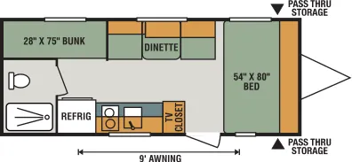 K-Z Sportsmen Classic 180BH floor plan
