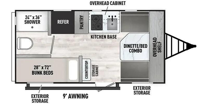 Coachmen Clipper 3K Series 15CBH floor plan