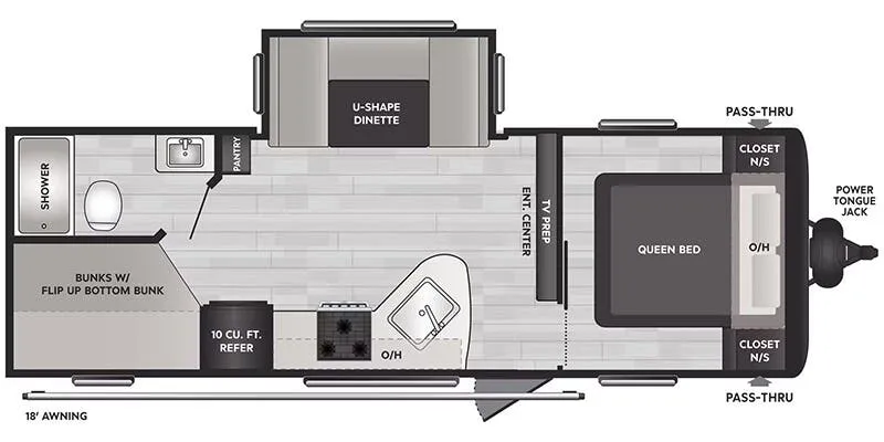 Keystone Hideout Sport West 241DBWE floor plan