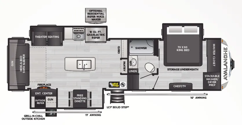 Keystone Avalanche 302RS floor plan
