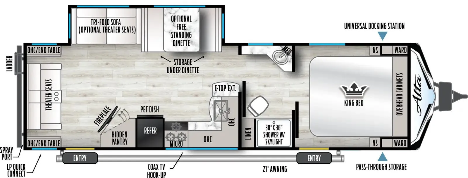 2025 East to West Alta 2850KRL - Floor plan
