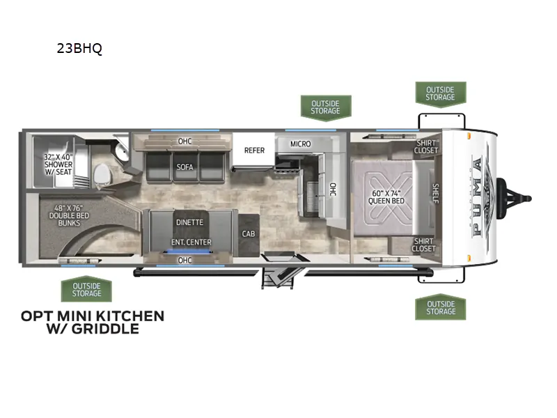 2025 Palomino Puma 23BHQ — Floor plan