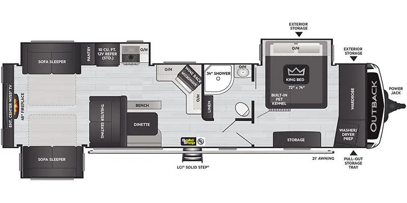 2021 Keystone Outback 341RD - Floor plan