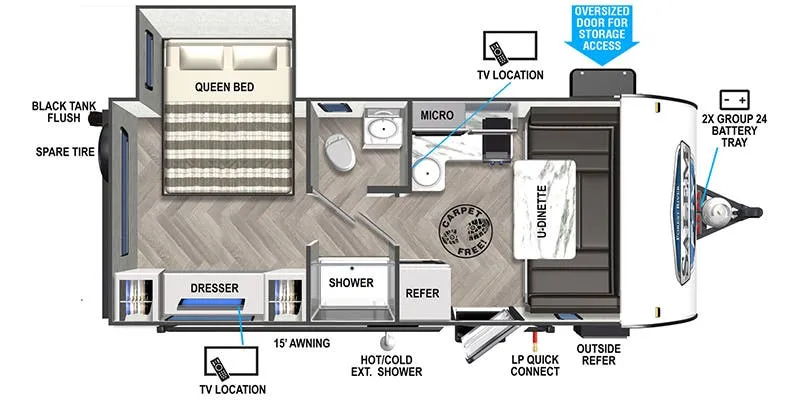 2022 Forest River Salem FSX 169RSK - Floor plan
