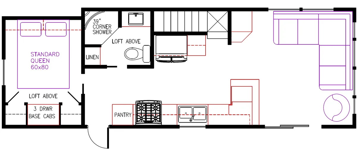 Elevation Park Model Company 7 Series 7-113 floor plan