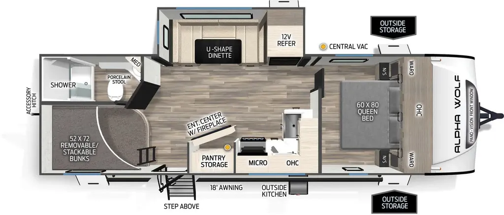 2026 Forest River Alpha Wolf 24TRUNK floor plan