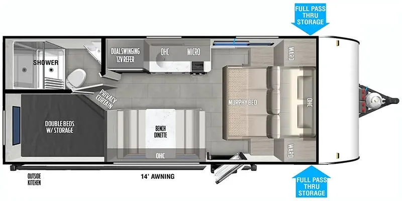 2025 Forest River Wildwood FSX 179DBK floor plan