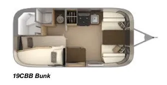 Airstream Flying Cloud 19CBB BUNK floor plan