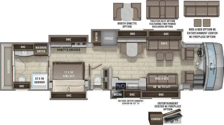 Entegra Coach Cornerstone 45W floor plan