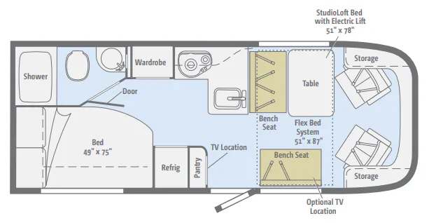 Winnebago Trend 23L floor plan