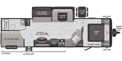 2021 Keystone Hideout 29DFS floor plan