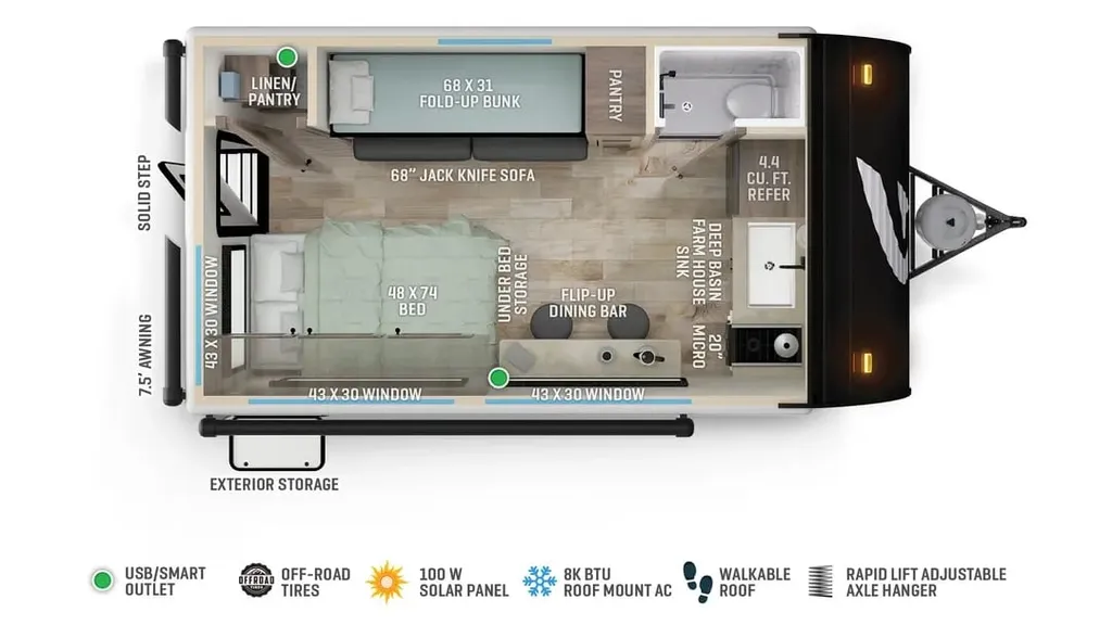 2026 Wayfinder RV Go Lite CLOUDBREAKER floor plan