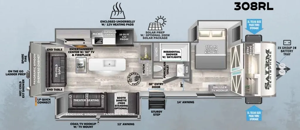 2023 Forest River Salem Hemisphere 308RL floor plan