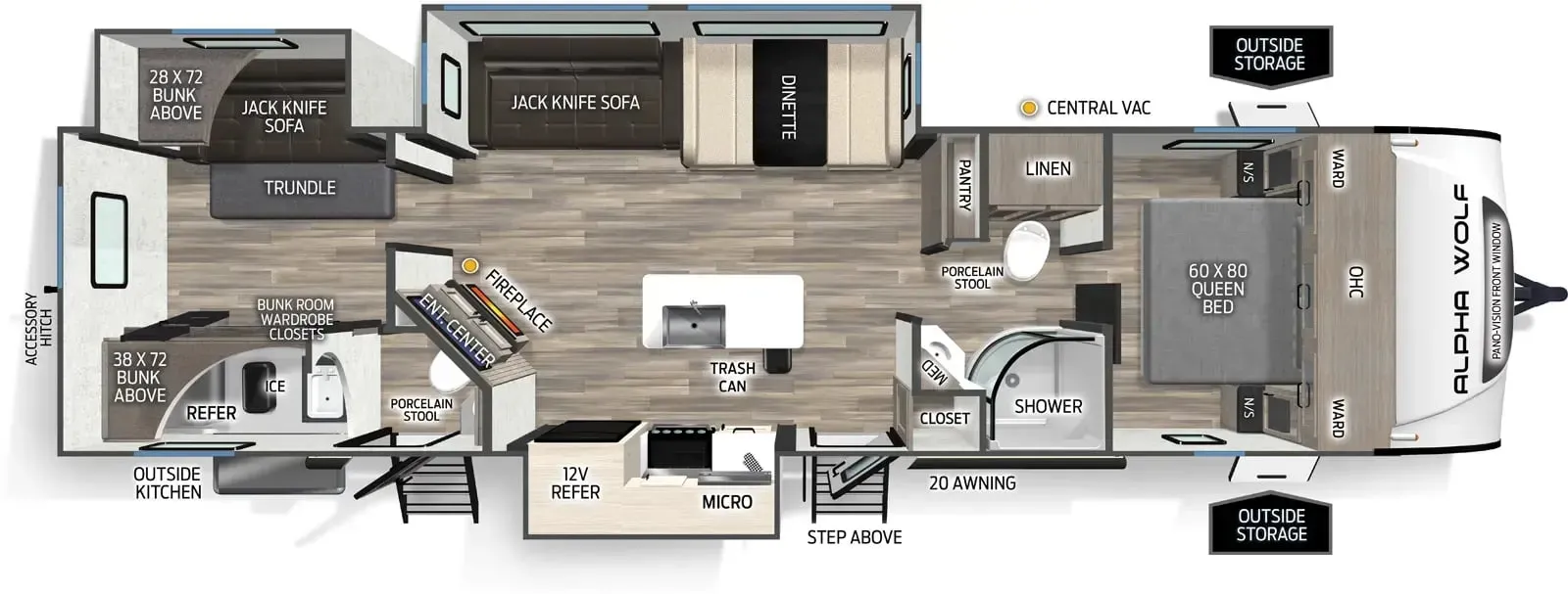2026 Forest River Cherokee Alpha Wolf 33BH - Floor plan