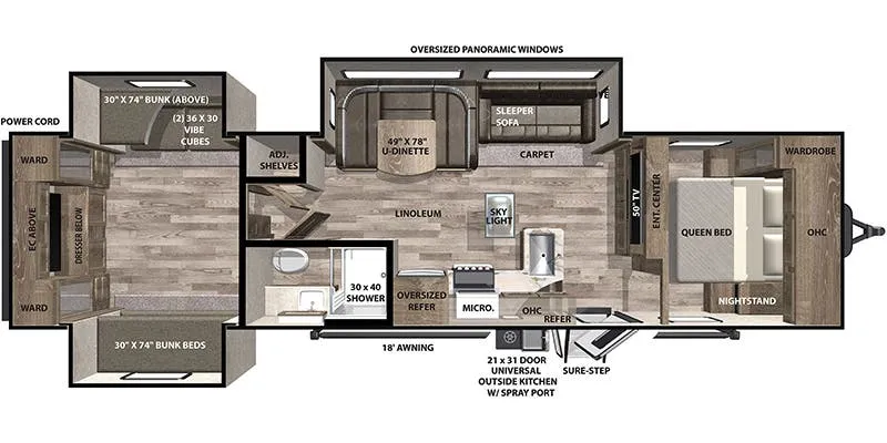 2020 Forest River Vibe 33BH - Floor plan