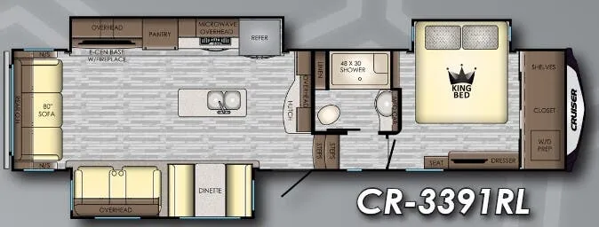 CrossRoads Cruiser 3391RL floor plan