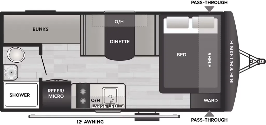 2027 Keystone Passport Classic 160BHC floor plan