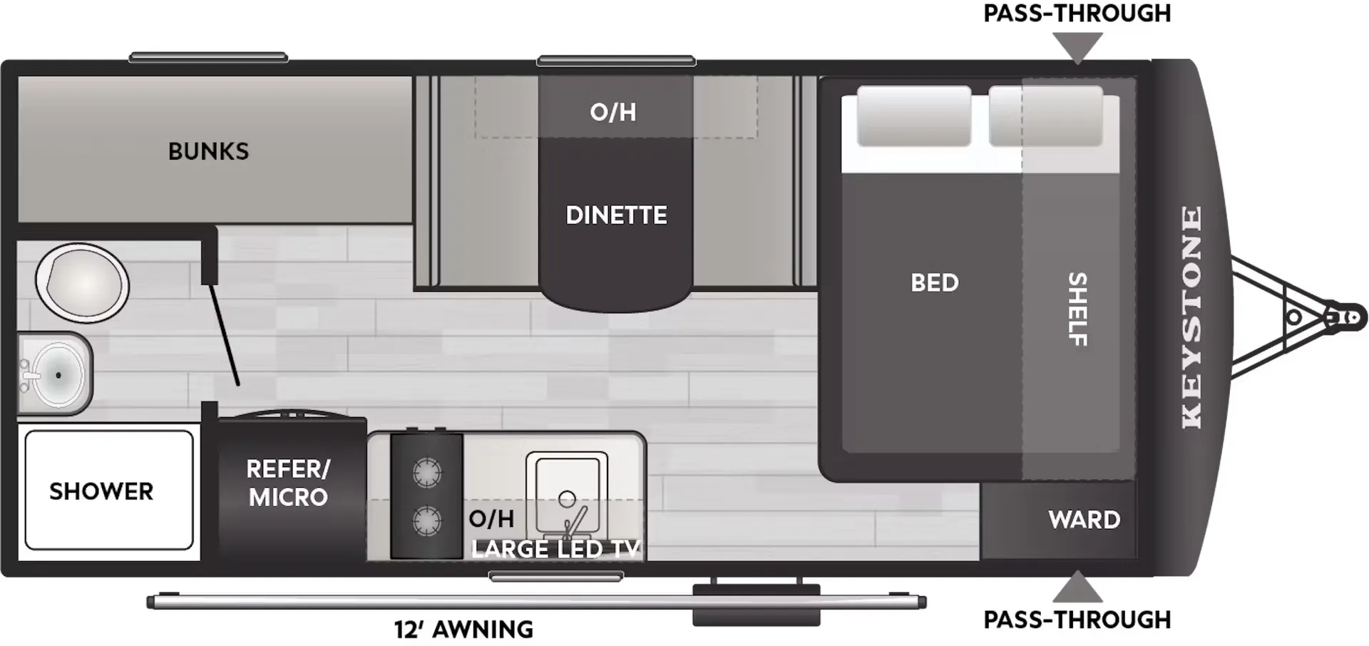 2027 Keystone Passport Classic 160BHC - Floor plan