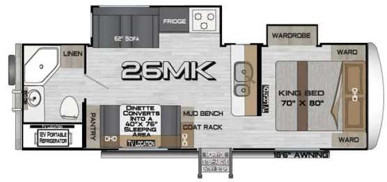 Northwood Arctic Fox Edge 26MK floor plan