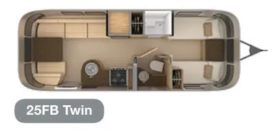 Airstream Flying Cloud 25FB Twin floor plan