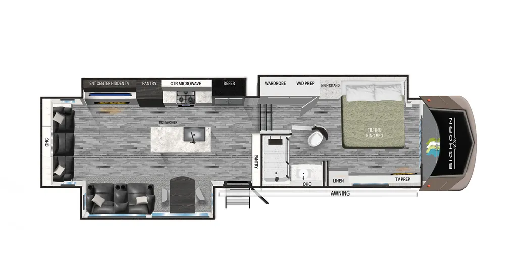 2023 Heartland Bighorn Fifth Wheel 3700RL floor plan