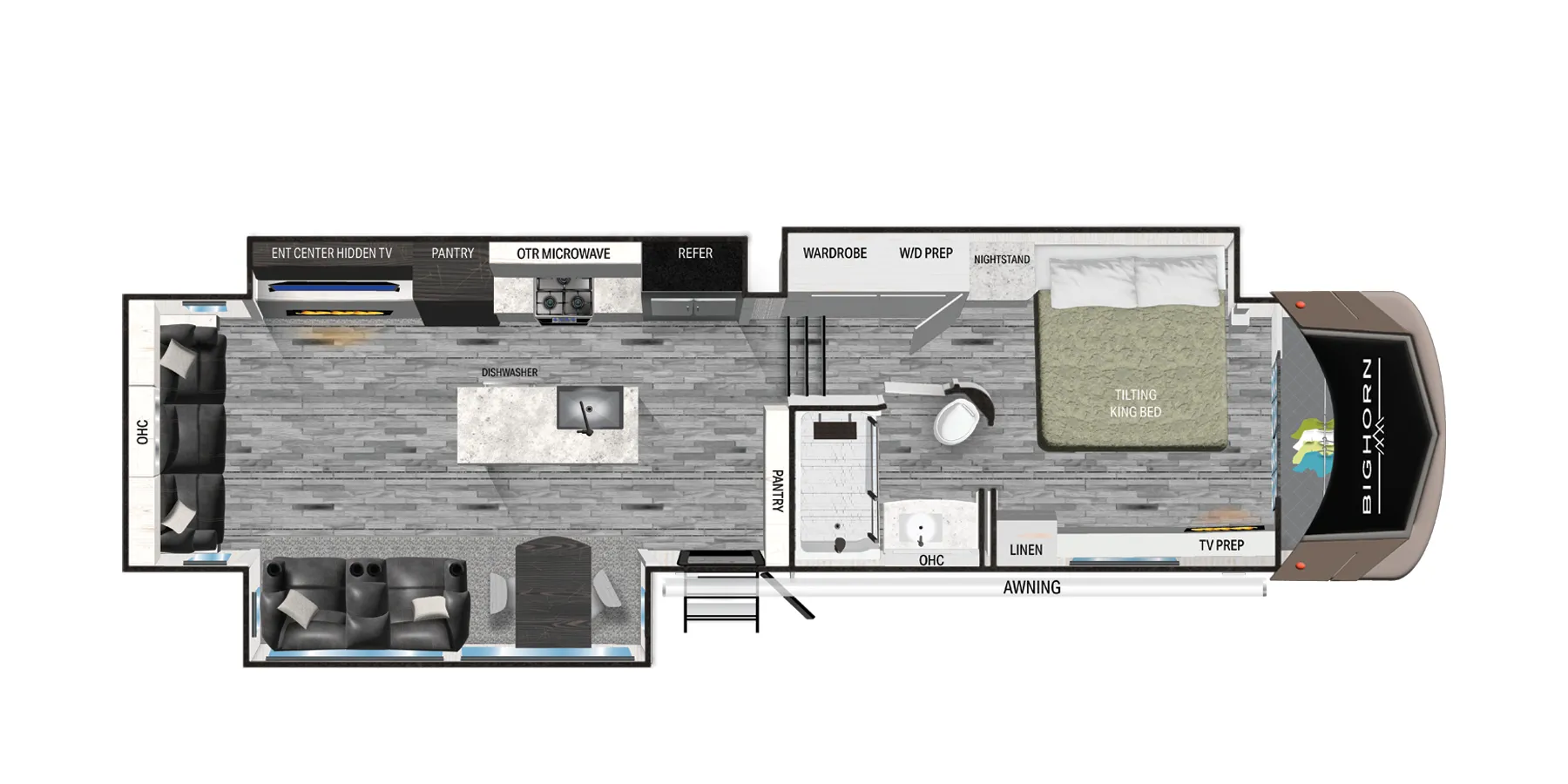Heartland Bighorn Fifth Wheel 3700RL floor plan