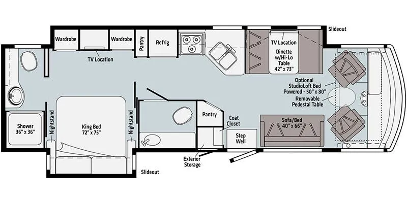 Winnebago Vista 33K floor plan
