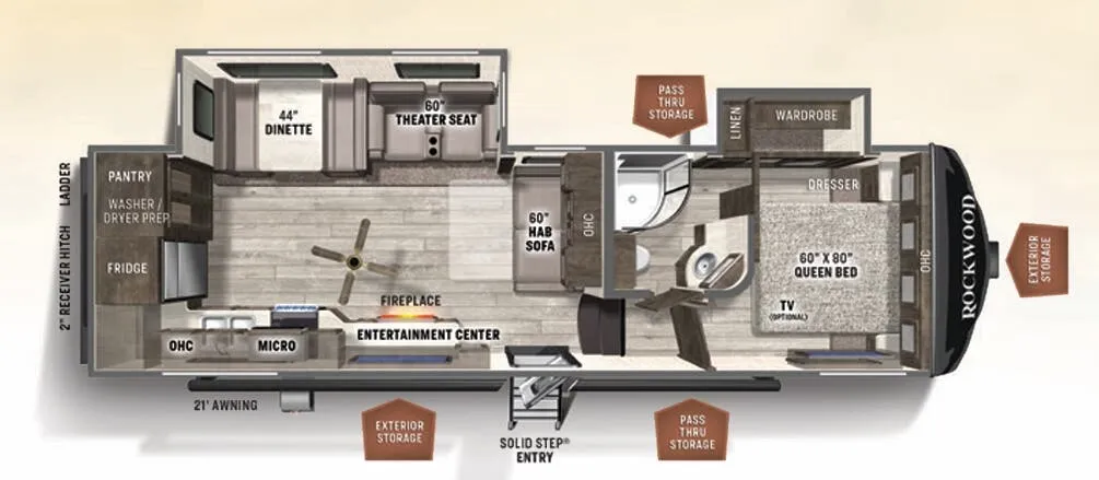 Forest River Rockwood Ultra Lite 2881S floor plan