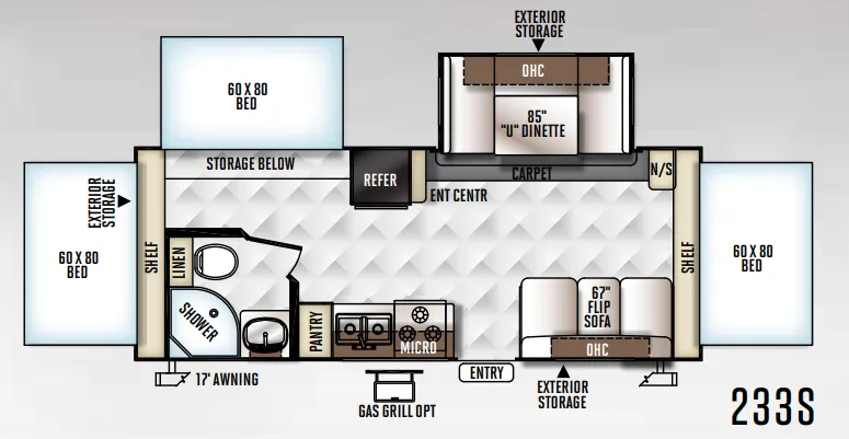Forest River Rockwood Roo 233S floor plan