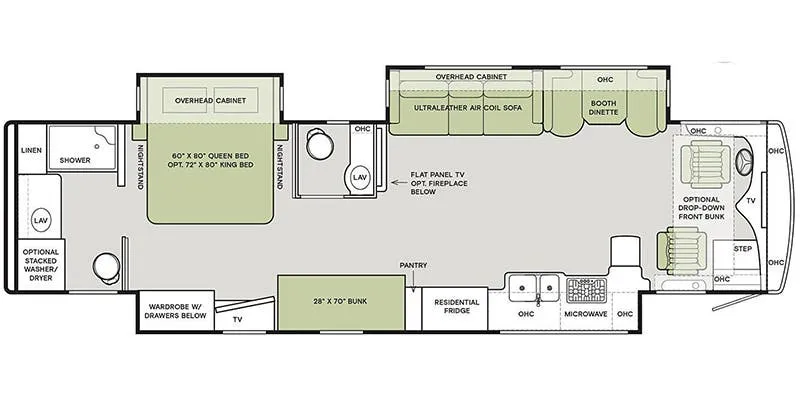 Tiffin Allegro Red 360 38 KA floor plan