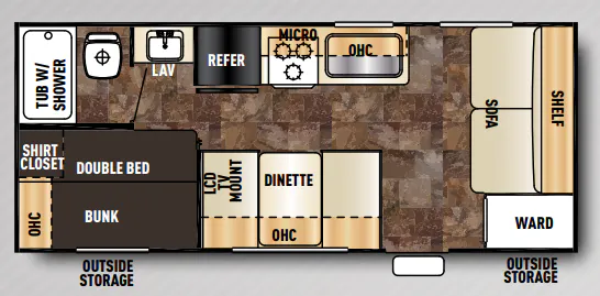 Forest River Cherokee Grey Wolf 17BH floor plan