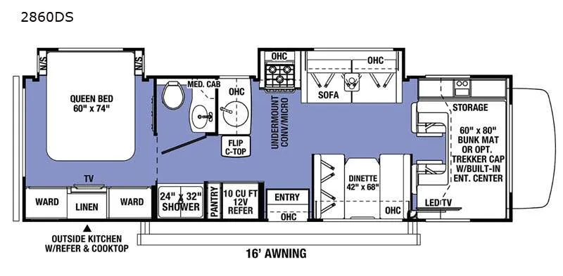 2021 Forest River Sunseeker Classic 2860DS - Floor plan