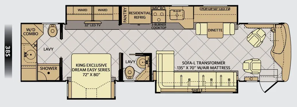 Fleetwood Expedition 38S floor plan