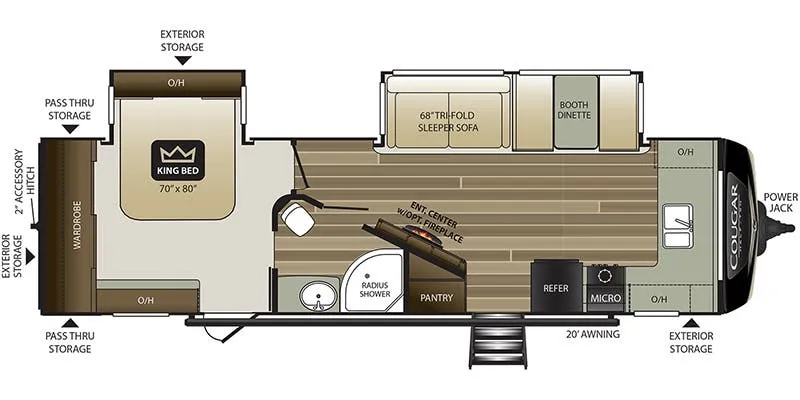 2021 Keystone RV Cougar Half-Ton 29FKD - Floor plan