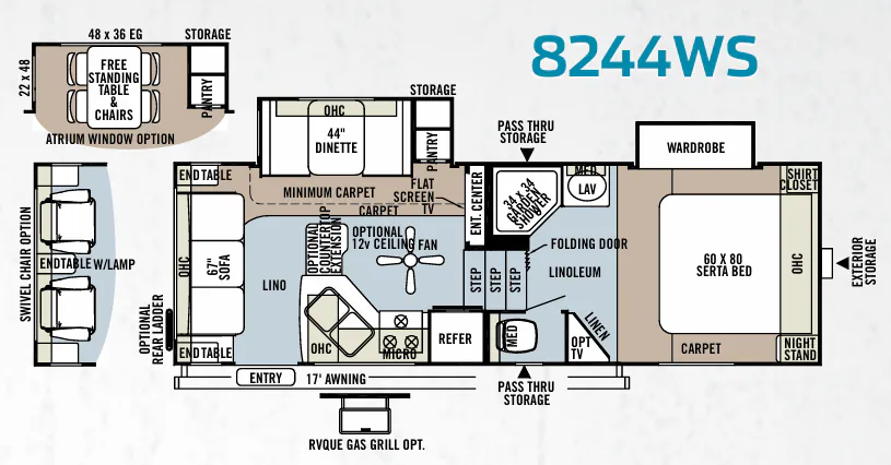 Forest River Rockwood Signature Ultra Lite 8244WS floor plan