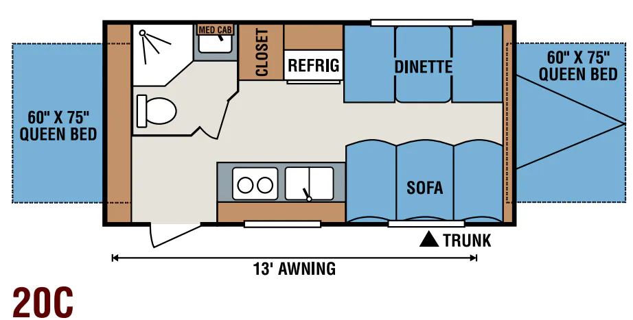 K-Z Coyote 20C floor plan