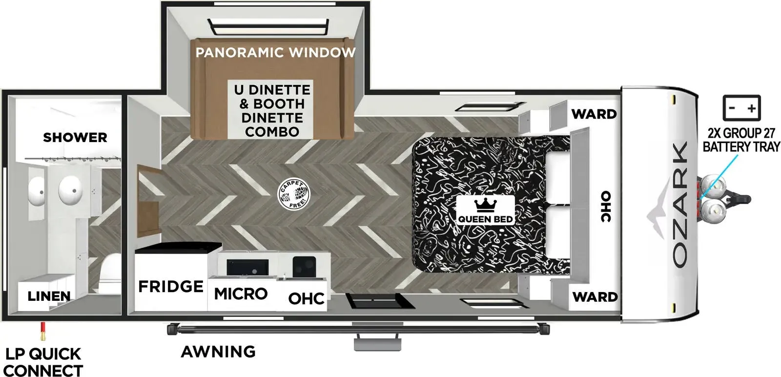 Forest River Ozark 1670RB ASCENT floor plan