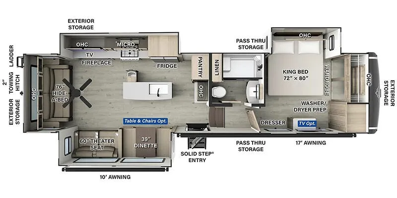 2025 Forest River Flagstaff Classic F361RLS - Floor plan