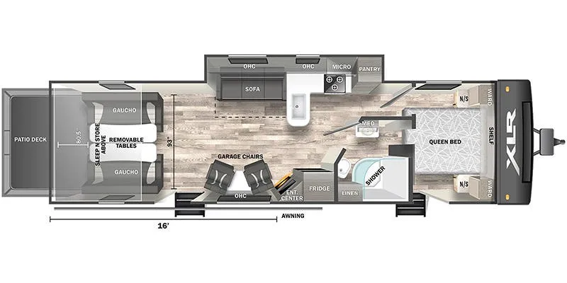 Forest River XLR Hyperlite 3016 floor plan