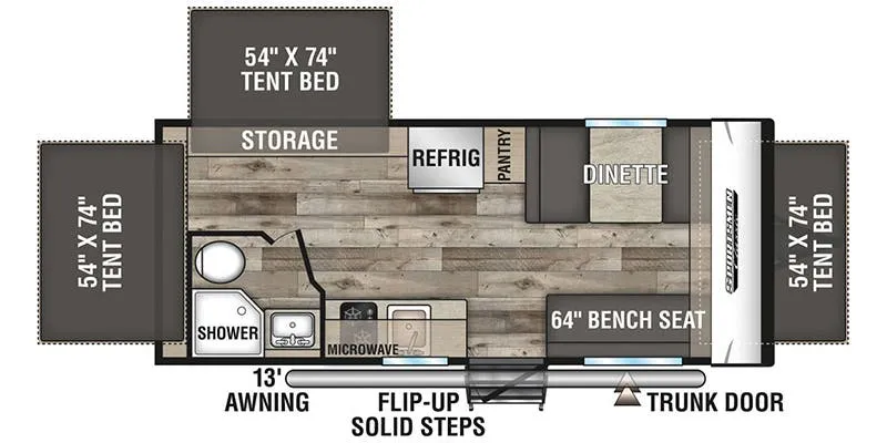 K-Z Sportsmen Classic 180RBT floor plan