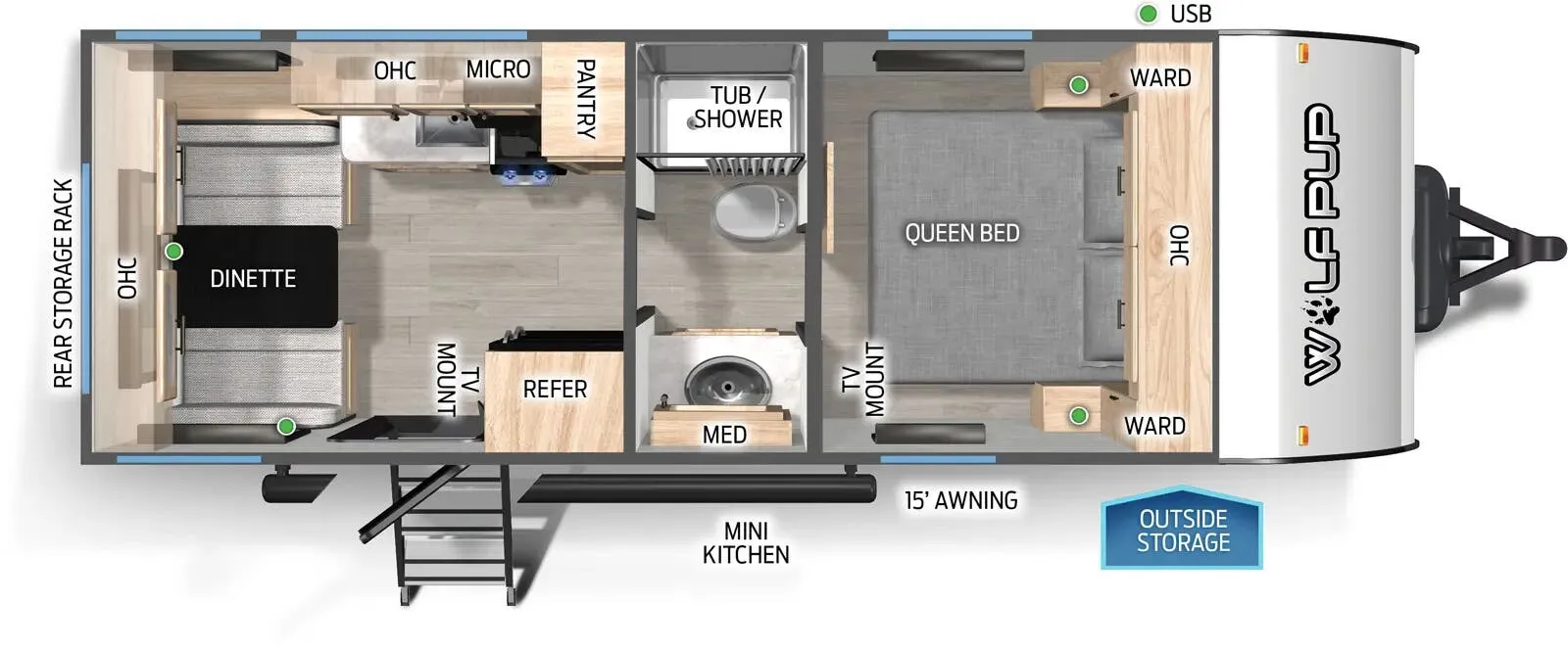 2025 Forest River Cherokee Wolf Pup 16CM - Floor plan