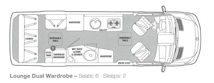 Airstream Interstate Lounge DUAL WARDROBE floor plan