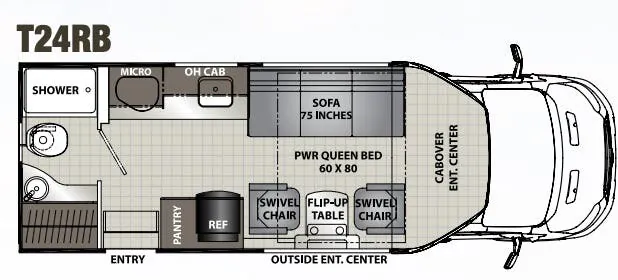 Coachmen Orion Traveler T24RB floor plan