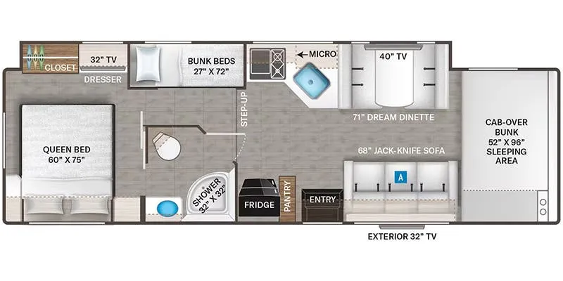 2023 Thor Motor Coach Four Winds 31E - Floor plan